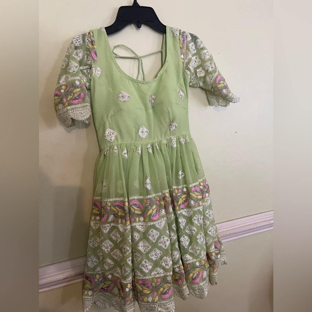 Indian mint green kurta with shawl